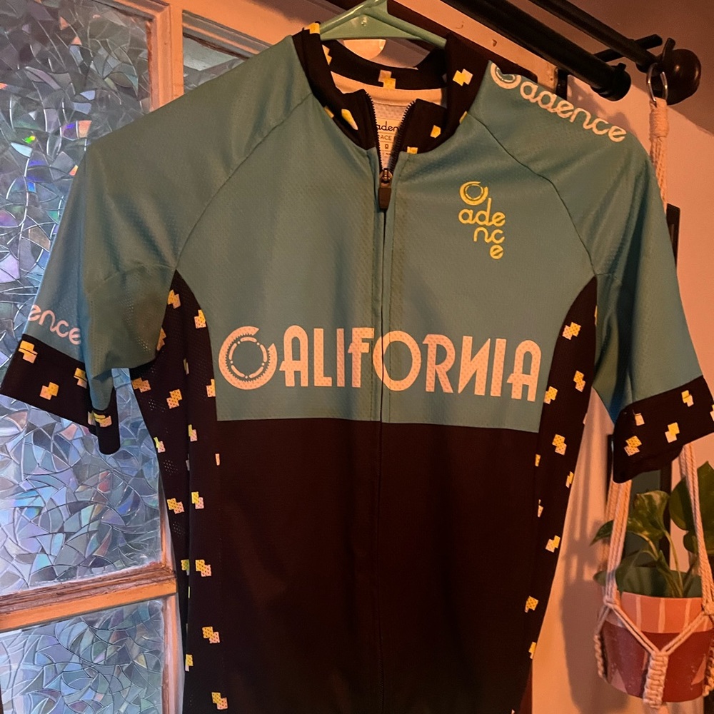 Cadence race fit cycling jersey xs bright blue california